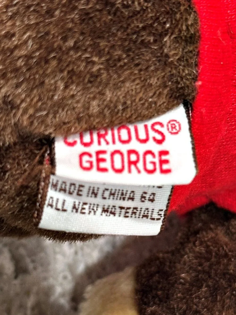 GUND Curious George Plush Monkey Red Shirt Small 1990 Vintage 8